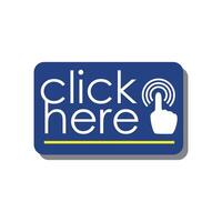 click here button design. cursor sign and symbol. vector