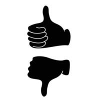 bad and good hand gesture design. recommend sign and symbol. vector