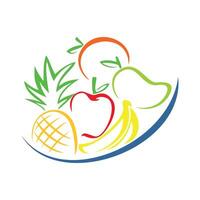 conjunto de Fruta logo diseño. salud comida firmar y símbolo. vector