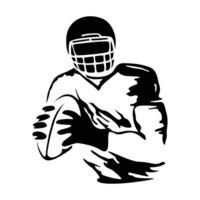 rugby player silhouette. American football illustration. vector
