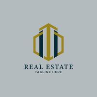 abstract real estate company logo design vector