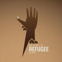 mundo refugiado día, social medios de comunicación publicaciones concepto vector