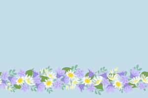 Sweden national flower emblem harebell or Campanula rotundifolia background border frame vector