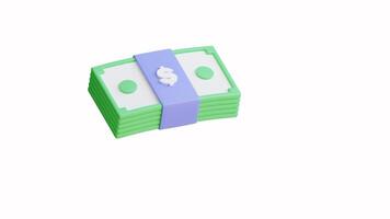 3d animación pilas de monedas con un dólar signo. adecuado para finanzas, ahorros, inversión, financiero planificación conceptos, financiero educación, y riqueza gestión. alfa canal. video