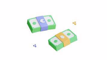 3d animation exchange money with a dollar sign. transparant background. suitable for financial concepts, budgeting tips, wealth management, saving strategies, and business themes. Alpha Channel. video