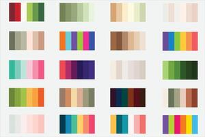 color paletas 2, 20x6 , descubrir 20 conjuntos de vibrante color paletas 5 5 único colores cada para elegante diseños luz, oscuro, antiguo, retro inspiraciones, nuevo vector