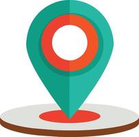 un ubicación marcador icono con un rojo círculo, mapa marcador, icono, alfiler, GPS vector