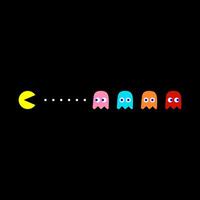 Pacman ghosts retro gaming. Isolated on black background. vector