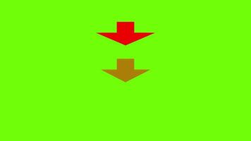 Set of drop down arrows, arrows down, click here motion graphic animation, 4K on green screen background video