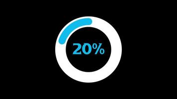 Loading blue ring percentage infographics animation video