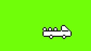 píxel juguete dibujos animados coche verde pantalla 2d animación, 90s ánimo, 8 bits retro estilo video