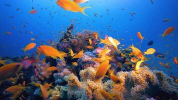 langzaam beweging snorkelen in de wateren van Papoea Indonesië vis en koraal riffen dat Bederven de ogen video