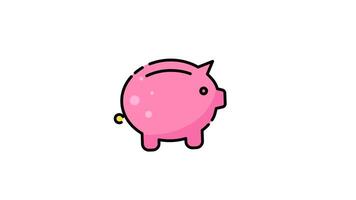 porcin banque Animé icône avec alpha canaliser. parfait pour projet et présentations video