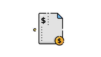 facture d'achat Paiement Animé icône avec alpha canaliser. parfait pour projet et présentations video