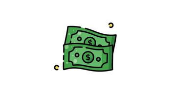 Money Cash animated icon with alpha channel. Perfect for project and presentations video