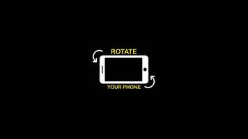 Rotate Your Phone Black background with a white square video