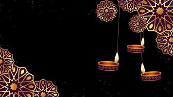 Happy Diwali Background with Golden Element video