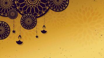 Abstract Happy Diwali Golden background with decorative patterns video