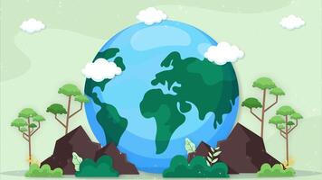 Earth Day to Celebrate the Earth Tree Green Background video