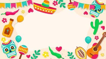 Mexican Holiday Background with Colorful Elements Independance Celebration video