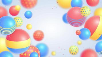 färgglada ballonger på en vit bakgrund video