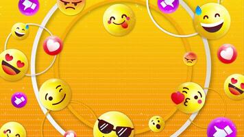 Colorful Circle with Many Emoji Background Emoticions and Smileys video