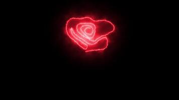 Self drawing animation with one continuous line draw, logo, burning red rose video