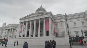 London, United Kingdom - April 2, 2024 - Trafalgar Square, The National Gallery, Nelson's Column Monument, Statues and Sculptures video