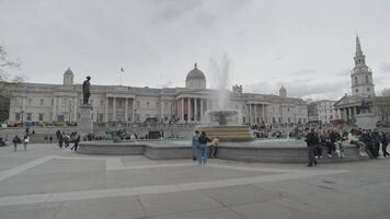 Londres, Unidos reino - abril 2, 2024 - trafalgar quadrado, a nacional galeria, Nelson coluna monumento, estátuas e esculturas video