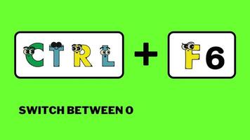 tekenfilm alfabet snelkoppeling sleutel snelheden omhoog de werk van de tekst sortering animatie video