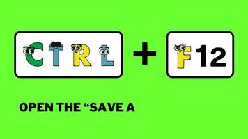 cartoon alphabet shortcut key speeds up the work of the text sortcut animation video