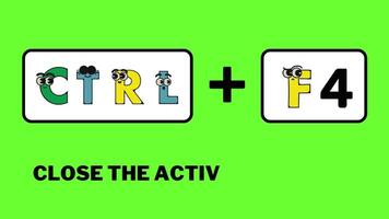 cartoon alphabet shortcut key speeds up the work of the text sortcut animation video
