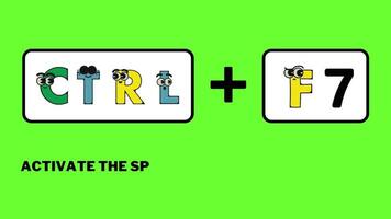 cartoon alphabet shortcut key speeds up the work of the text sortcut animation video