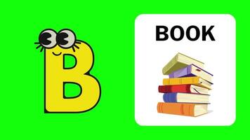 b. dibujos animados letra animar alfabeto aprendizaje para niños a B C D para guardería rimas preescolar aprendizaje vídeos video