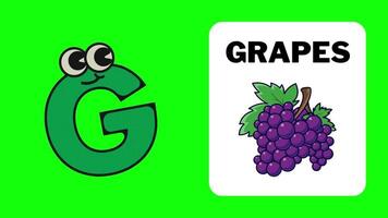 gramo. dibujos animados letra animar alfabeto aprendizaje para niños a B C D para guardería rimas preescolar aprendizaje vídeos video