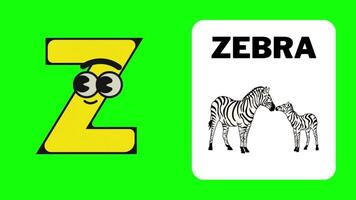z. dibujos animados letra animar alfabeto aprendizaje para niños a B C D para guardería rimas preescolar aprendizaje vídeos video
