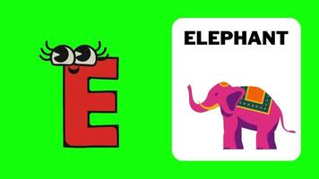E. cartoon letter animate alphabet learning for kids abcd for nursery rhymes preschool learning videos. video