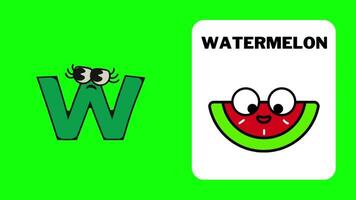 W. cartoon letter animate alphabet learning for kids abcd for nursery rhymes preschool learning videos. video