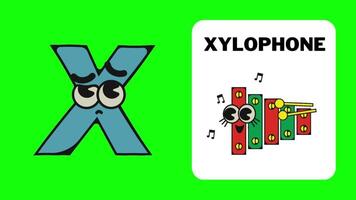 X. dibujos animados letra animar alfabeto aprendizaje para niños a B C D para guardería rimas preescolar aprendizaje vídeos video