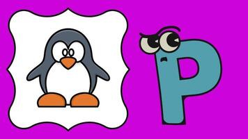 letter P. abc alphabet Learning animate Kids education video