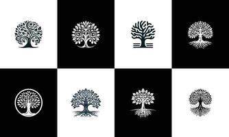 set of best tree logo collections, perfect for company logo or branding. vector