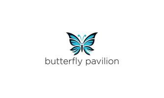 beautiful butterfly pavilion's. logo design vector