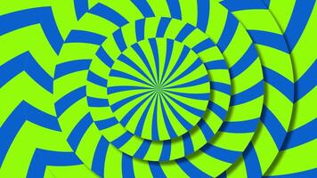 a blue and green optical illusion with a circular design video