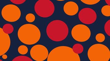 une modèle de Orange et rouge cercles sur une foncé bleu Contexte video