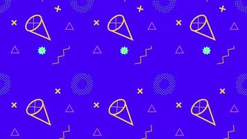a blue background with geometric shapes and triangles video