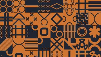 a pattern of geometric shapes in orange and black video
