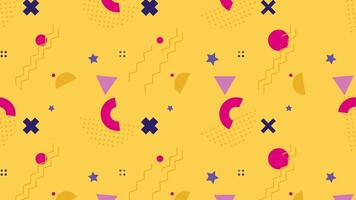 a yellow background with a pattern of geometric shapes video