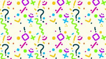 a colorful pattern with question marks and arrows video