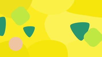 a yellow background with green and pink shapes video