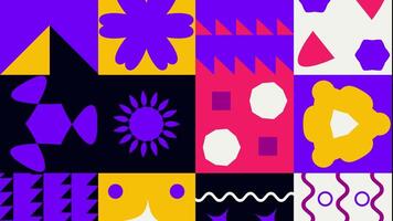 een kleurrijk patroon met veel verschillend vormen en ontwerpen video